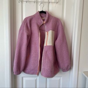 Universal thread fleece Sherpa jacket purple L large